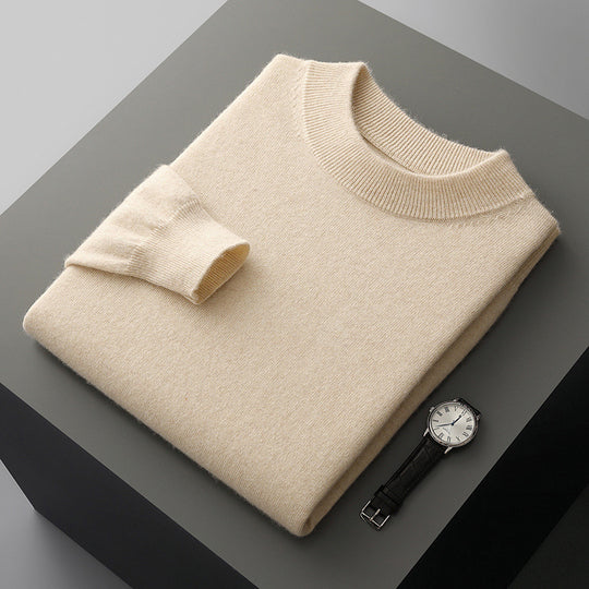 Herren-Wollpullover, dick, mit Stehkragen