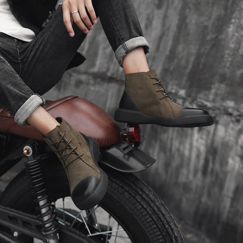 Herren-Martinstiefel aus Leder, knöchelhoch, robust