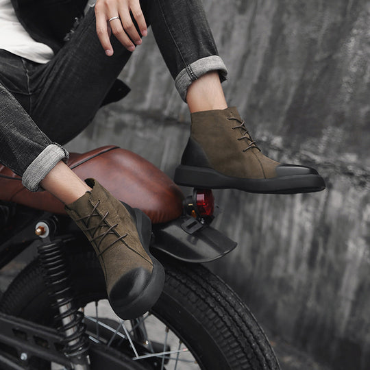 Herren-Martinstiefel aus Leder, knöchelhoch, robust