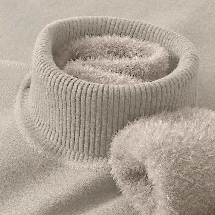 Herren-Woll-Modal-Pullover, gefüttert, Stehkragen, 650g