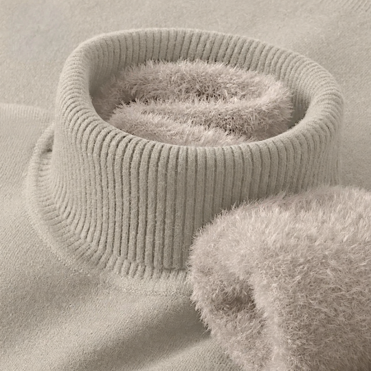 Herren-Woll-Modal-Pullover, gefüttert, Stehkragen, 650g