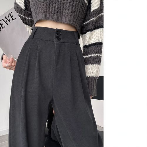 Damen-Cordhose, weit geschnitten, gefüttert