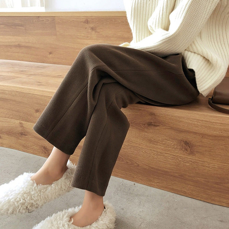 Cord-Hose mit hohem Bund, weit geschnitten, Damen