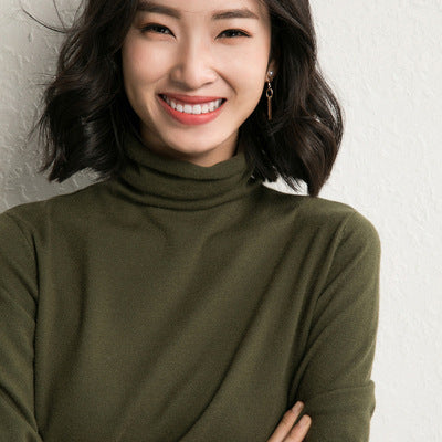Damen-Rollkragenpullover, schmal geschnitten