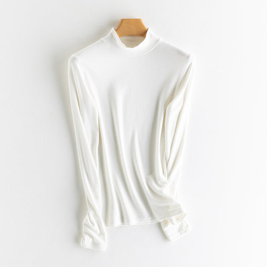 Damen-Strick-Unterziehshirt, Kaschmir-Mischgewebe, verschiedene Kragen