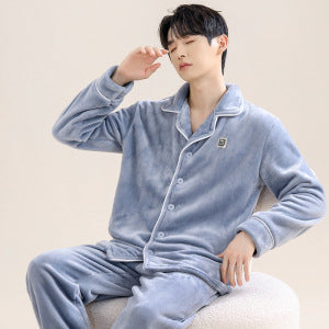 Warmer Herren-Hausanzug aus Flanell