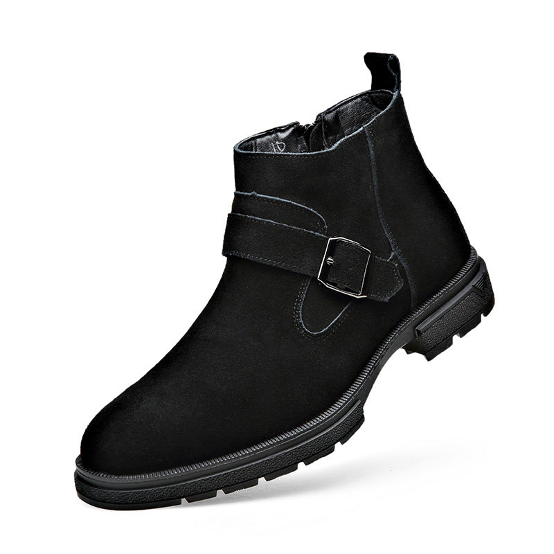 Herren-Chelsea-Stiefel, Echtleder, gefüttert