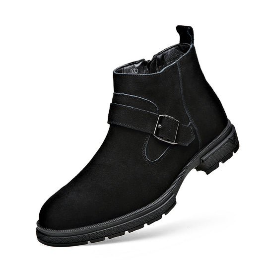 Herren-Chelsea-Stiefel, Echtleder, gefüttert