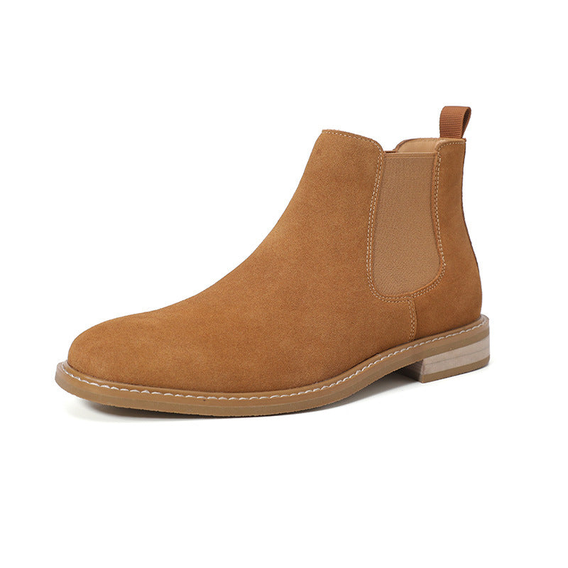 Herren-Chelsea-Stiefel aus Leder, mittelhoher Schaft