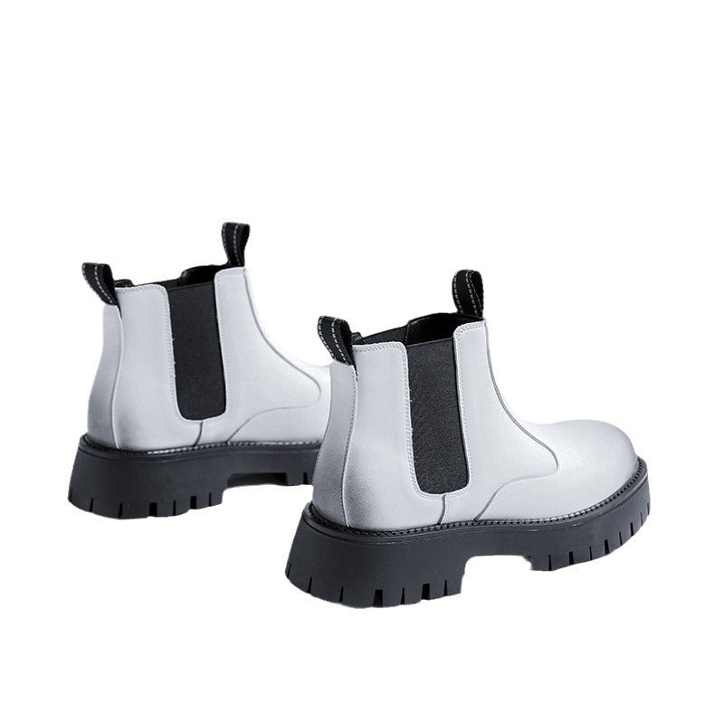 Herren-Chelsea-Stiefel, Mikrofaser, Gummisohle