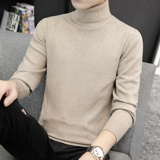 Herren-Strickpullover mit Stehkragen