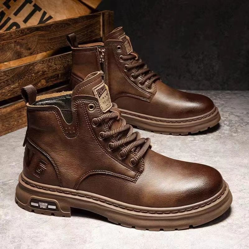 Herren-Stiefel, gefüttert, im Arbeitsstil