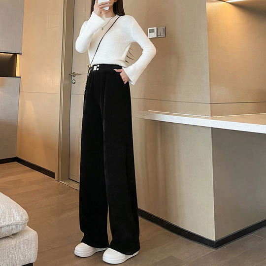 Damen-Cordhose aus Chenille, gefüttert