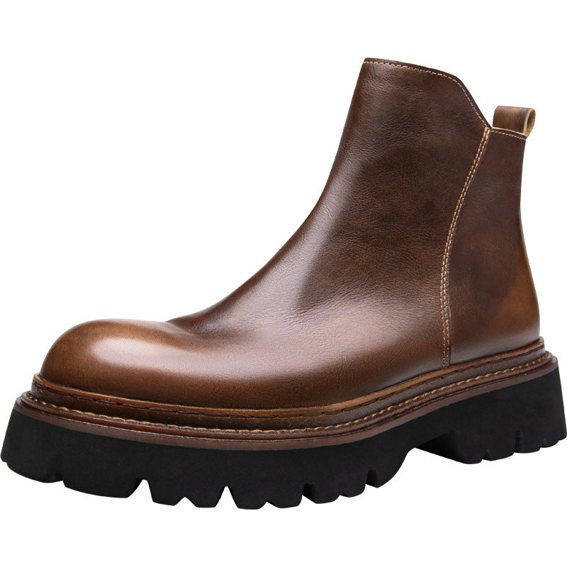 Herren Chelsea-Stiefel aus Rindsleder, mit Reißverschluss