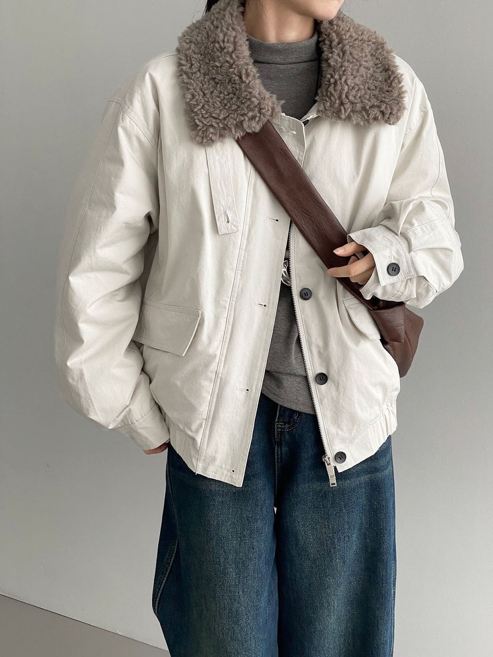Vintage-Parka mit Lammfleece-Kragen