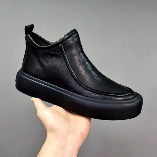 Gefütterte Herren-Chelsea-Stiefel, Leder