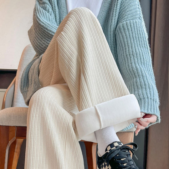 Damen-Cordhose, gerade geschnitten, gefüttert