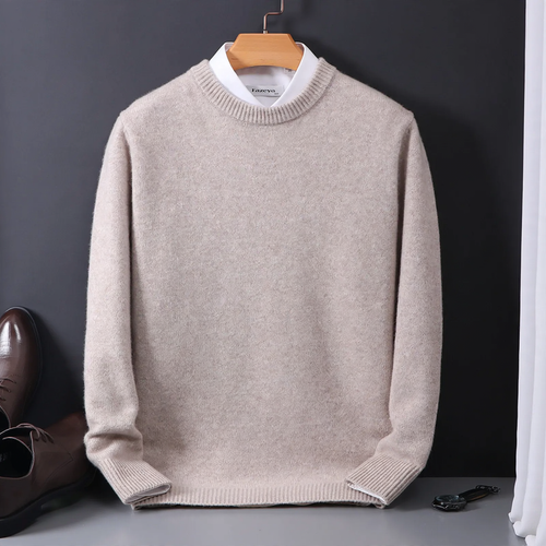 Herren-Strickpullover, Rundhals, locker