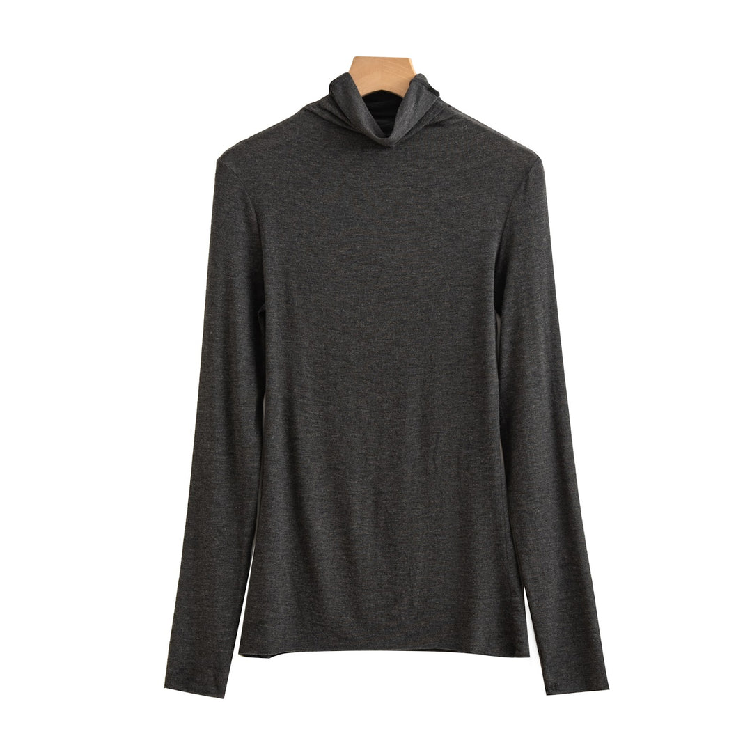 Damen-Langarmshirt mit Stehkragen, weich und bequem