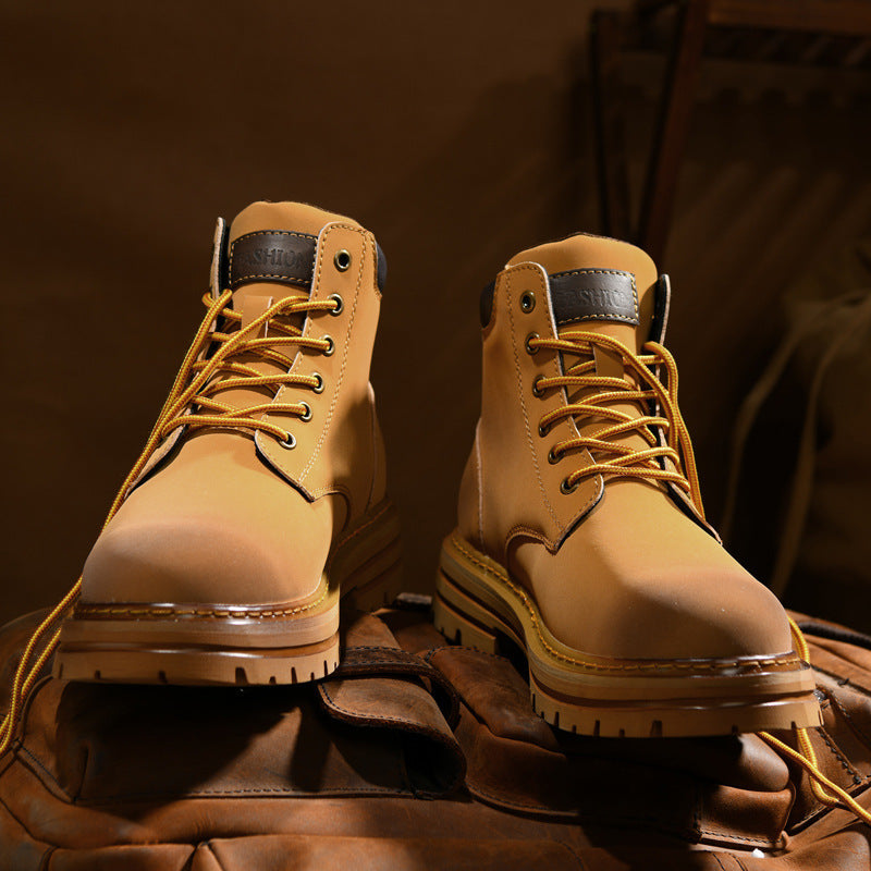 Herren-Arbeitsstiefel, wasserabweisend, mit Plateausohle