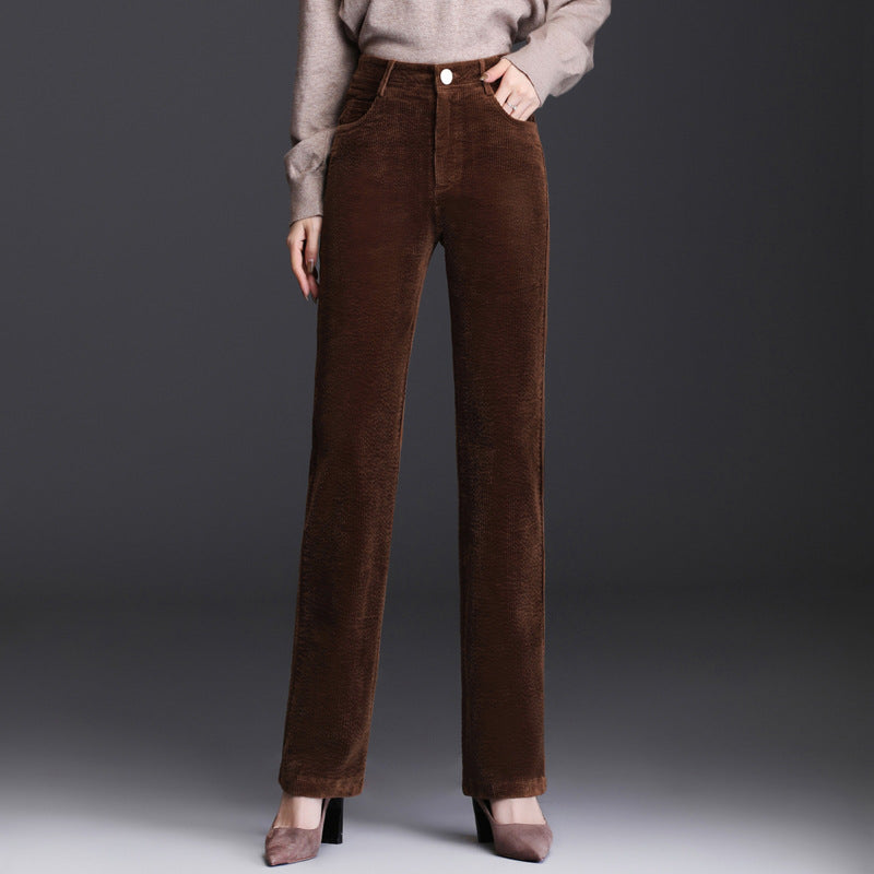 Kord-Freizeithose, gerade geschnitten, für Damen