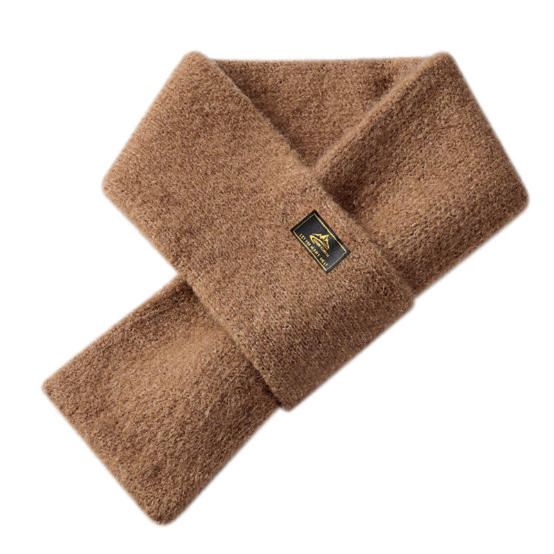 Warmer Herren-Strickschal, einfarbig, 77 cm