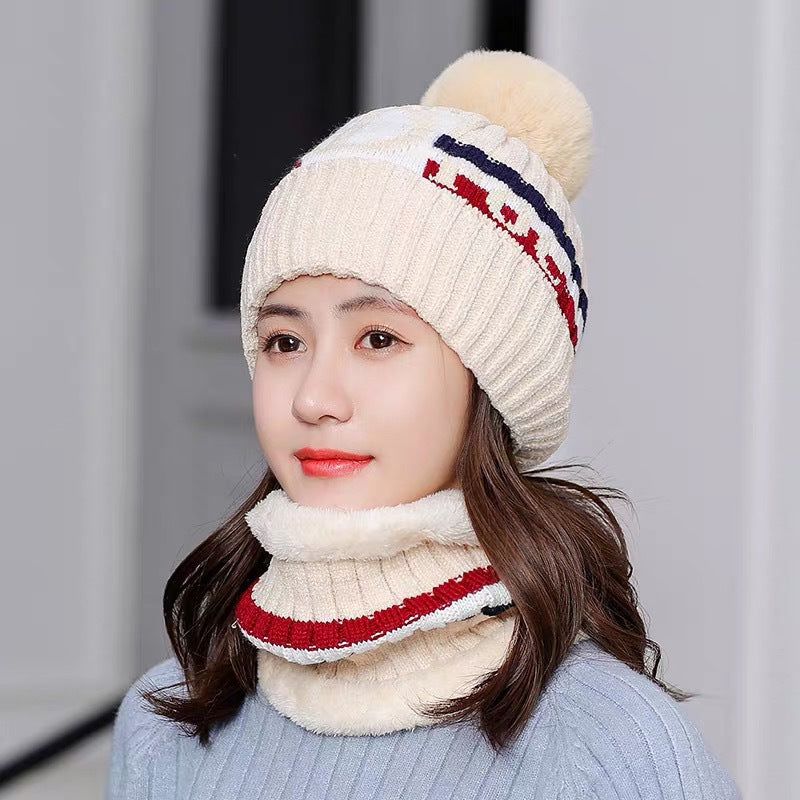 Winter-Strickset: Mütze und Schal für Damen