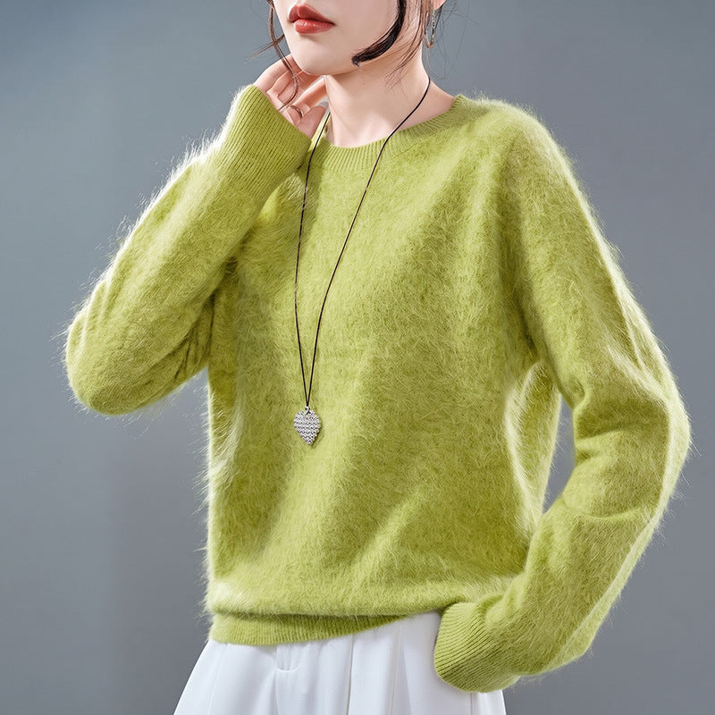 Damen-Pullover aus Kaschmir-Wollmischung, nahtlos