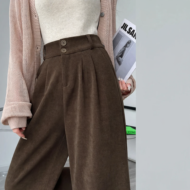 Damen-Cordhose, weit geschnitten, gefüttert