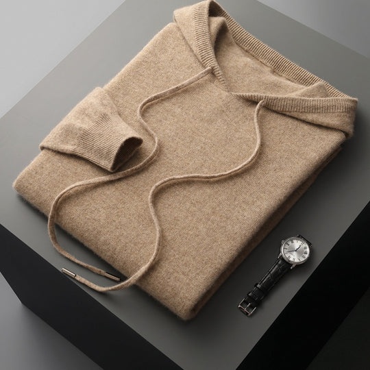 Herren-Kapuzenpullover aus Kaschmir-Wolle-Mix