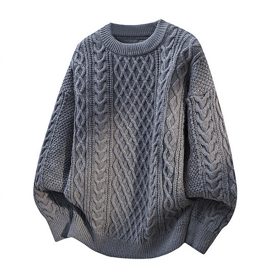 Herren-Strickpullover mit Zopfmuster