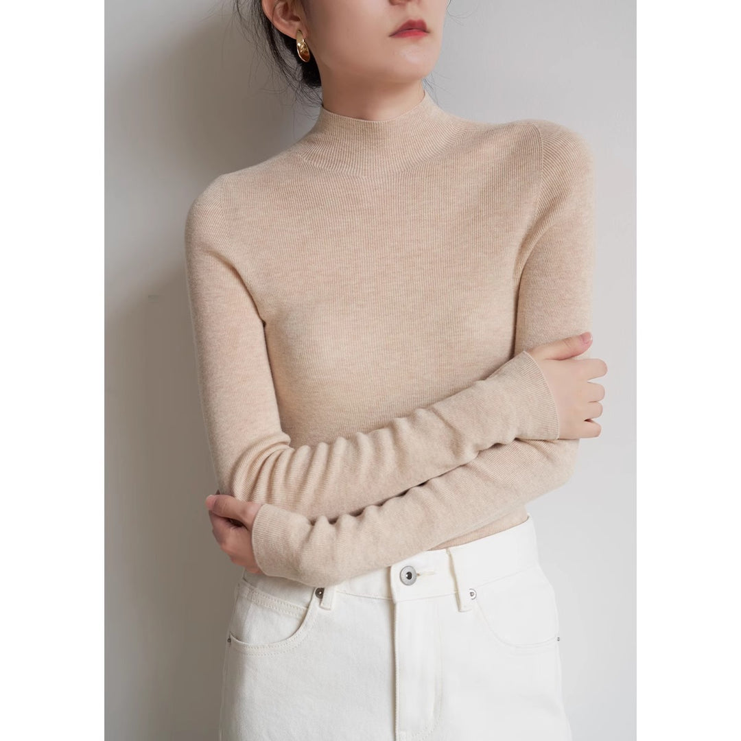 Eleganter Damen-Strickpullover mit Stehkragen