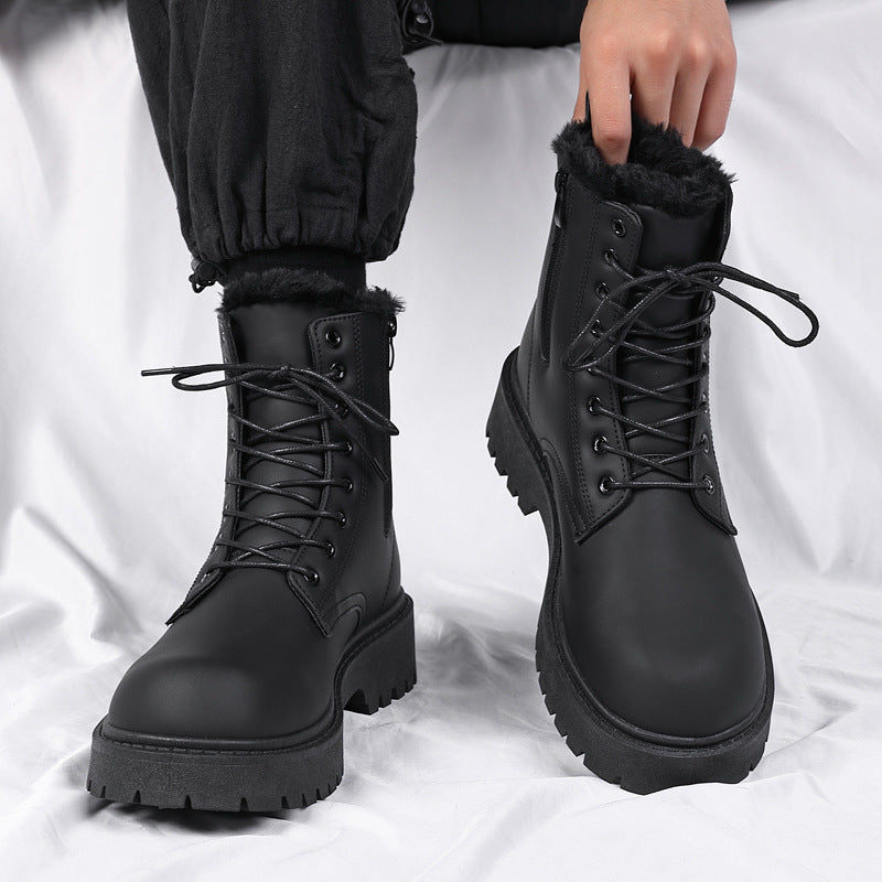 Gefütterte Herren-Stiefel im Biker-Stil