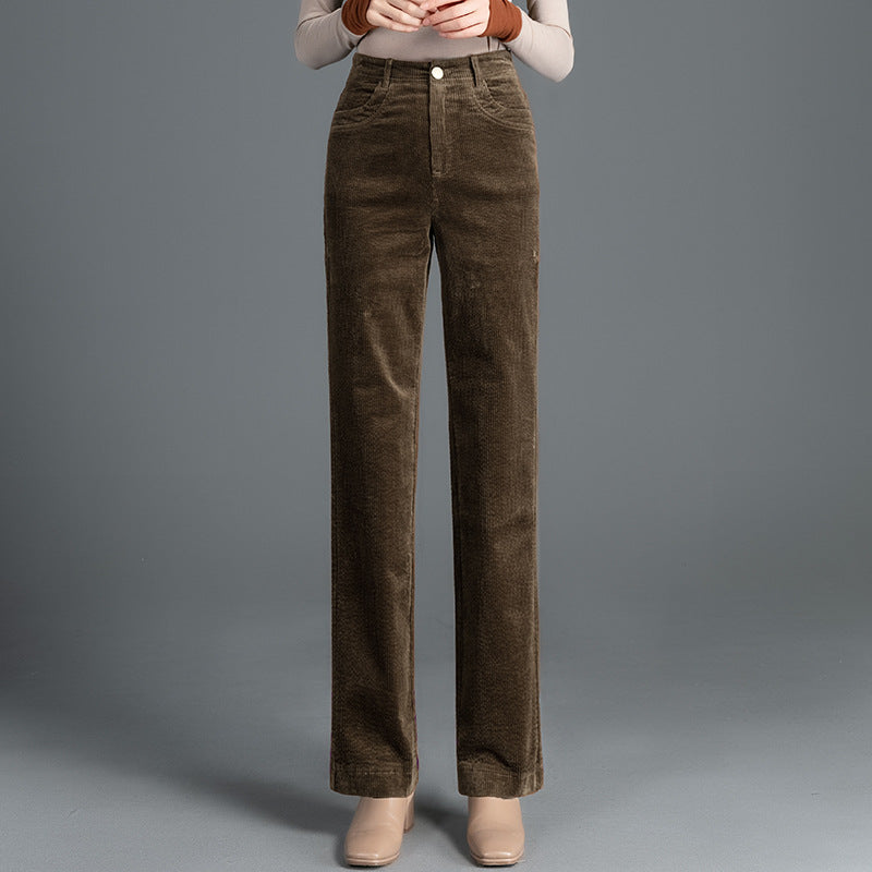 Gerade geschnittene Cordhose mit hohem Bund