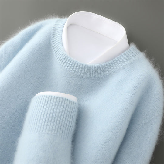 Herren-Wollpullover mit Stehkragen