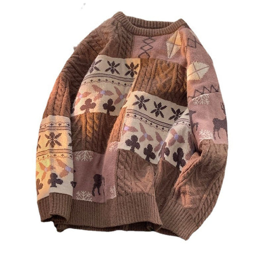 Unisex Strickpullover, gefüttert, Oversized