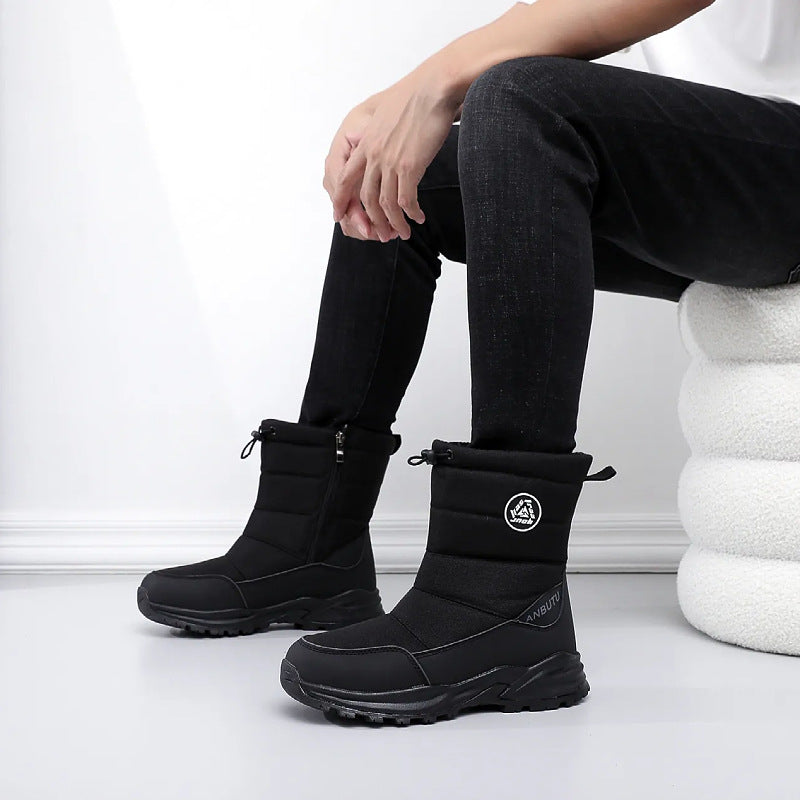 Gefütterte Unisex-Winterstiefel, rutschfest, mittelhoher Schaft