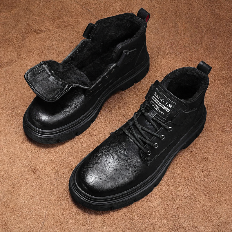 Gefütterte Retro-Stiefel, rutschfest