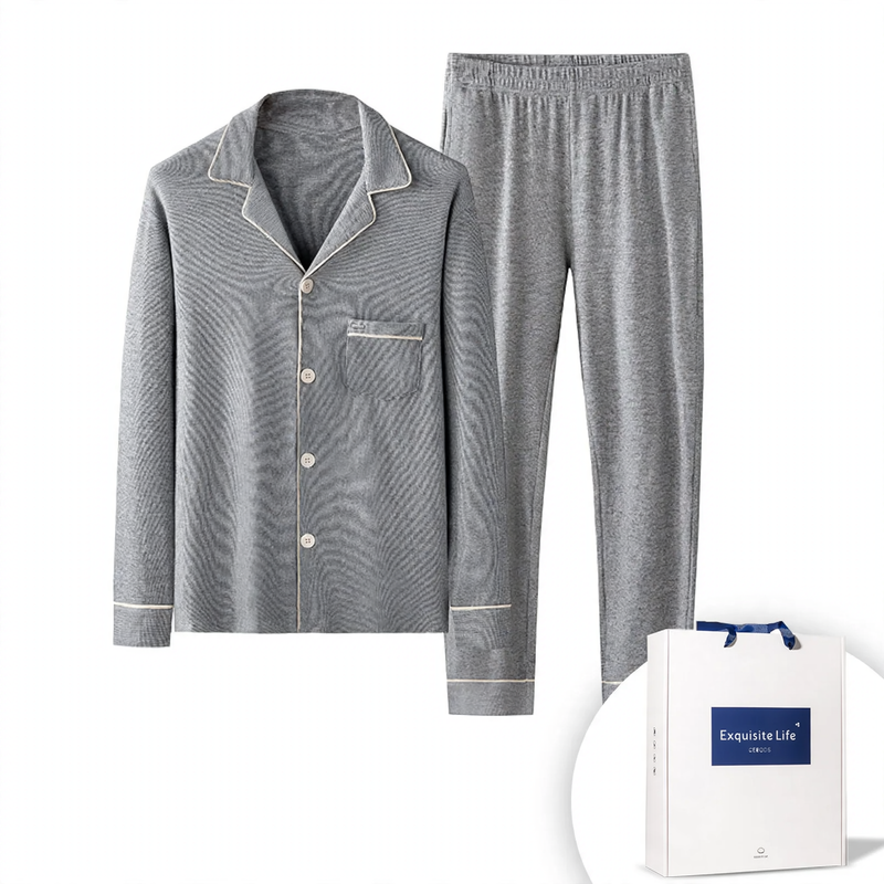 Luxuriöses Herren-Hausanzug-Set, gefüttert