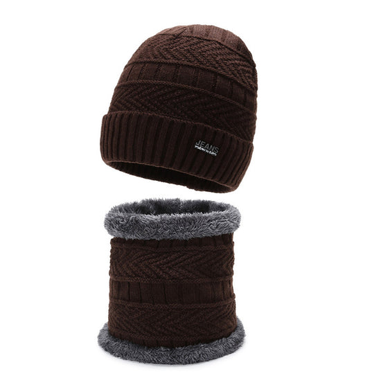 Winter-Strickmütze mit Nackenschutz, 2-teiliges Set