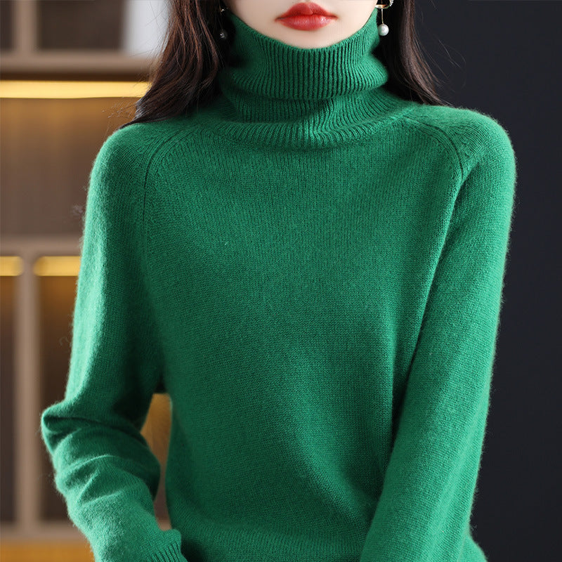 Damen-Strickpullover mit Stehkragen, locker und langärmlig
