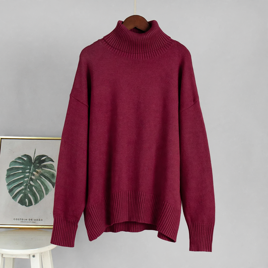 Eleganter, lockerer Damen-Rollkragenpullover