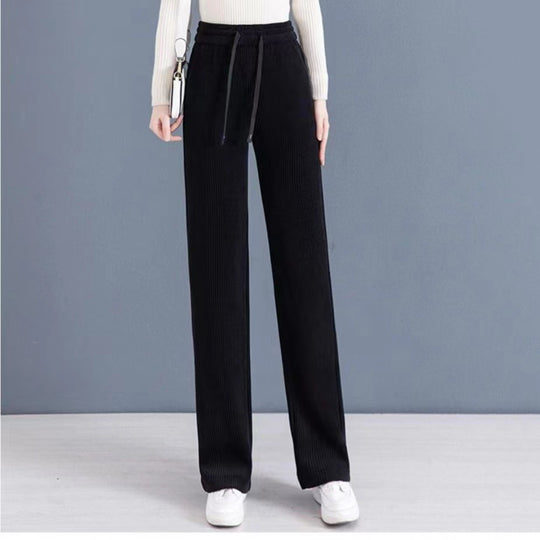 Damen-Cordhose mit weitem Bein und Fall