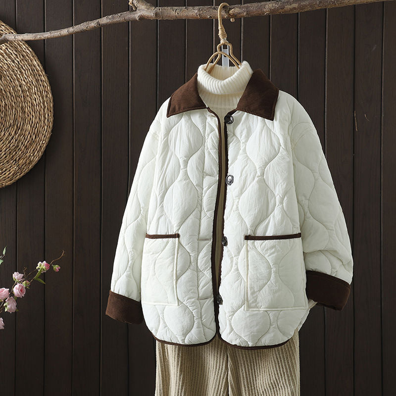 Damen Steppjacke, Kurz, mit Kontrastkragen