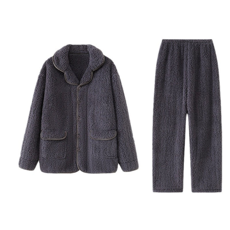 Herren-Schlafanzug, Lammfleece-Imitat, Winter