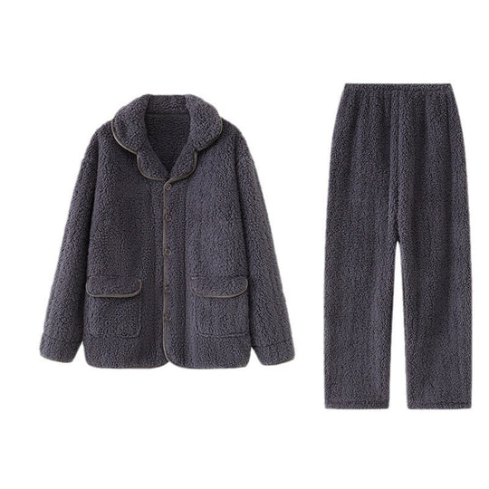 Herren-Schlafanzug, Lammfleece-Imitat, Winter