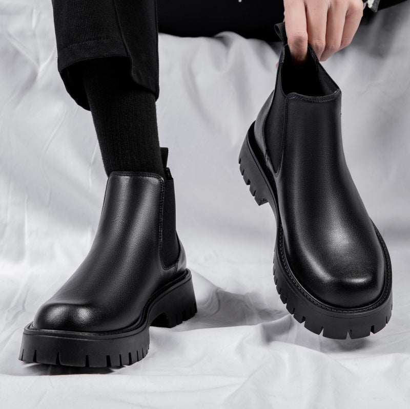Warme Herren-Chelsea-Boots aus Leder