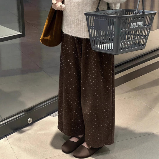 Damen-Cordhose, 7/8-Länge, gepunktet, gefüttert
