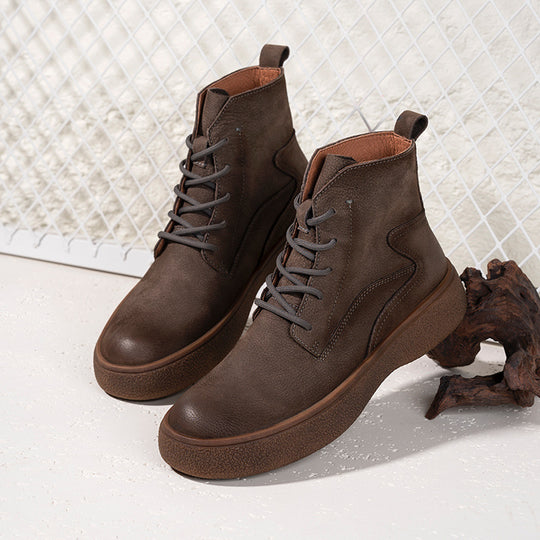 Herren-Lederstiefel, gefüttert, klassisch