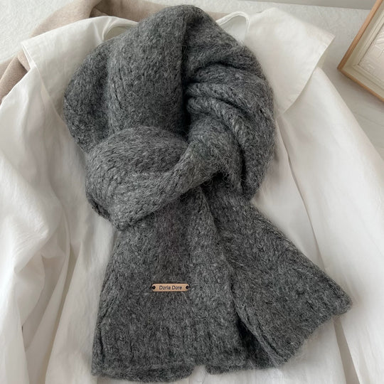 Unifarbener Strickschal aus Alpakawollmischung